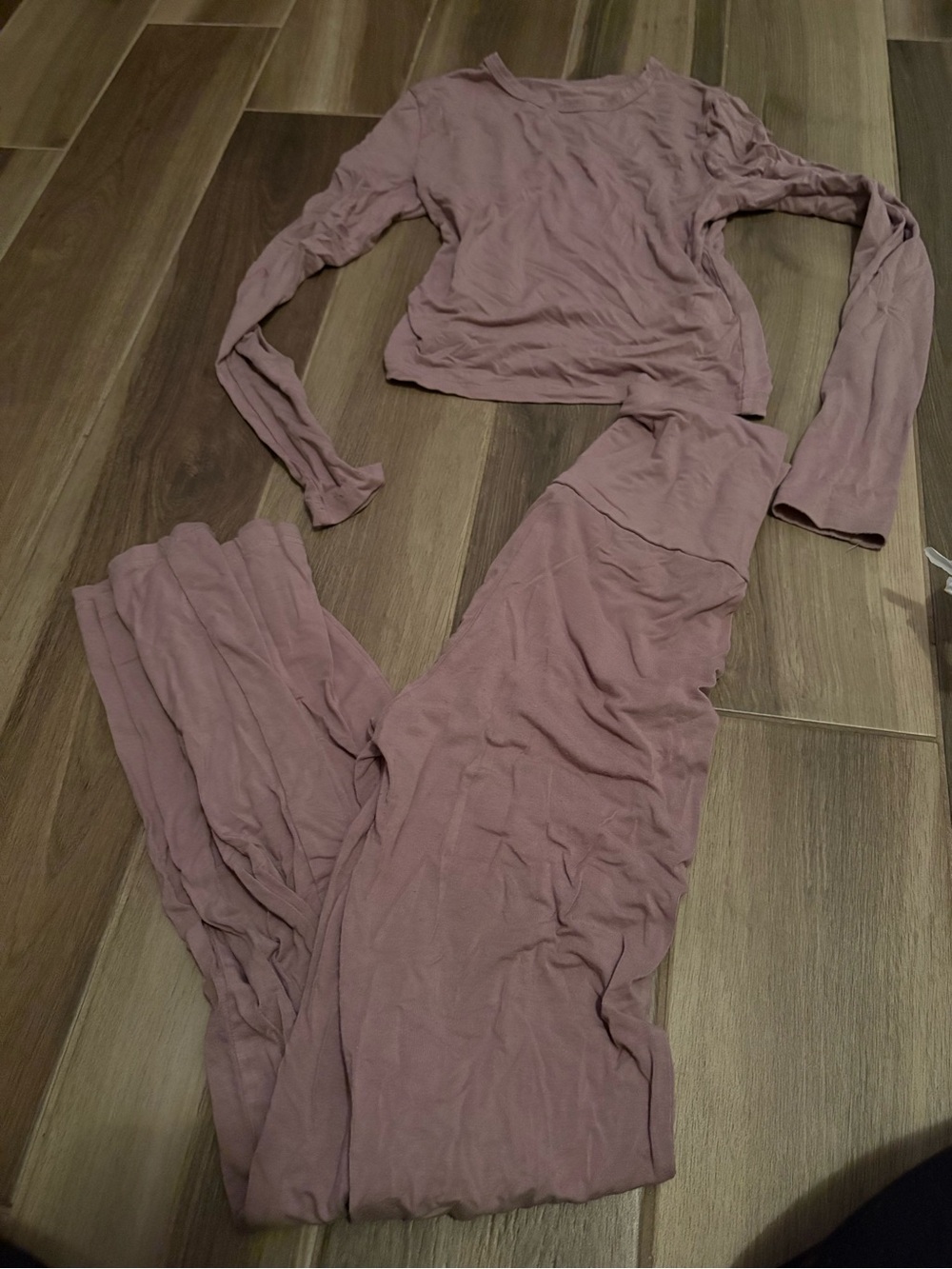 Long Sleeve Two-Piece Lounge Set in Mauve